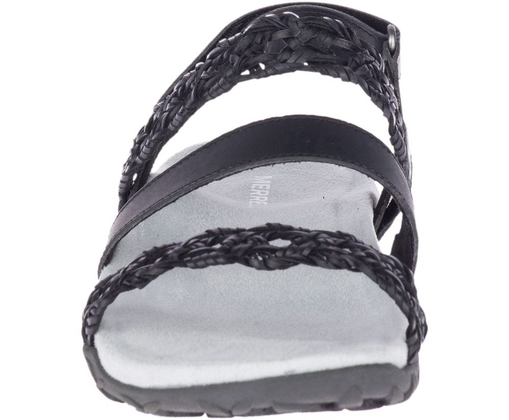 Merrell Sandals White/Black - Terran Braid Slingback - Womens 69VKYXOTR